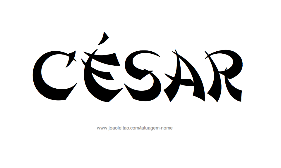 Desenho de Tatuagem com o Nome César