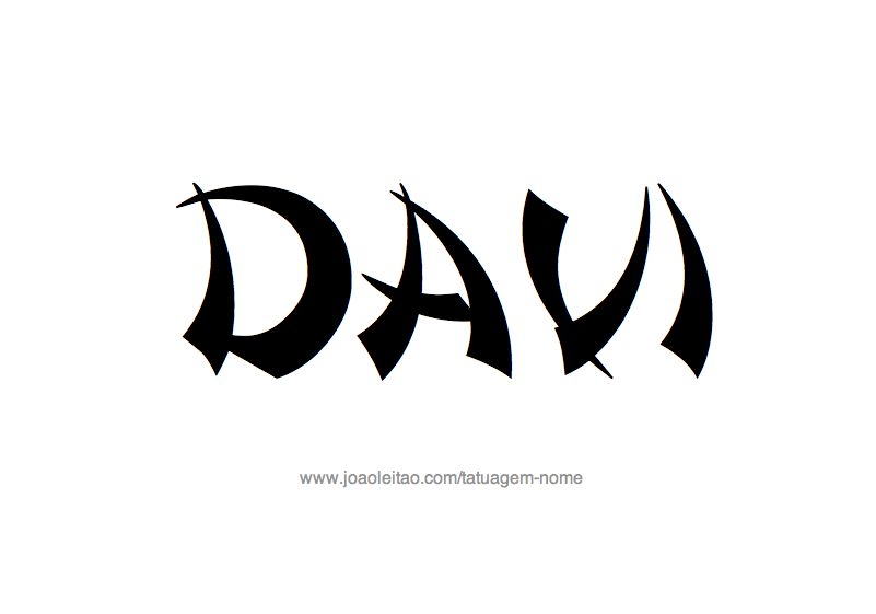 Desenho de Tatuagem com o Nome Davi