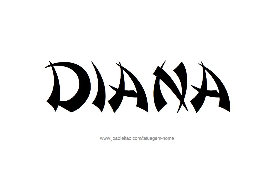 Desenho de Tatuagem com o Nome Diana