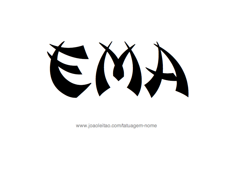 Desenho de Tatuagem com o Nome Ema