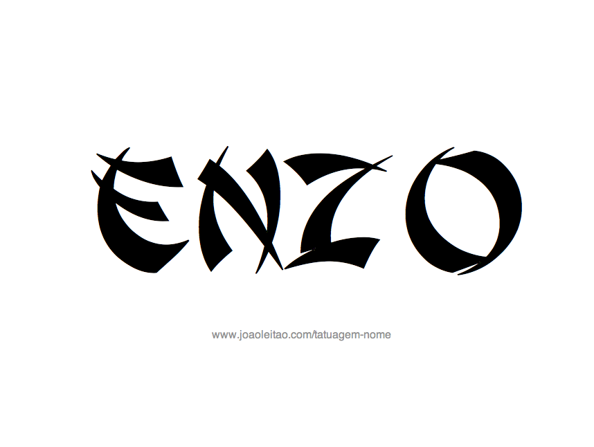 Desenho de Tatuagem com o Nome Enzo