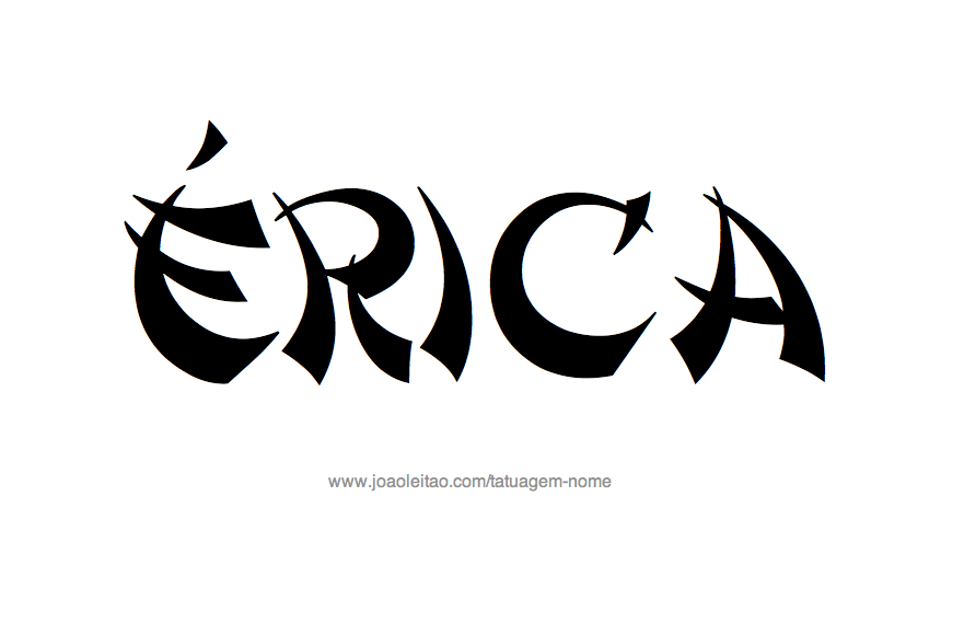Desenho de Tatuagem com o Nome Erica