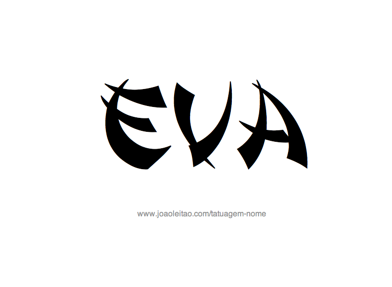 Desenho de Tatuagem com o Nome Eva