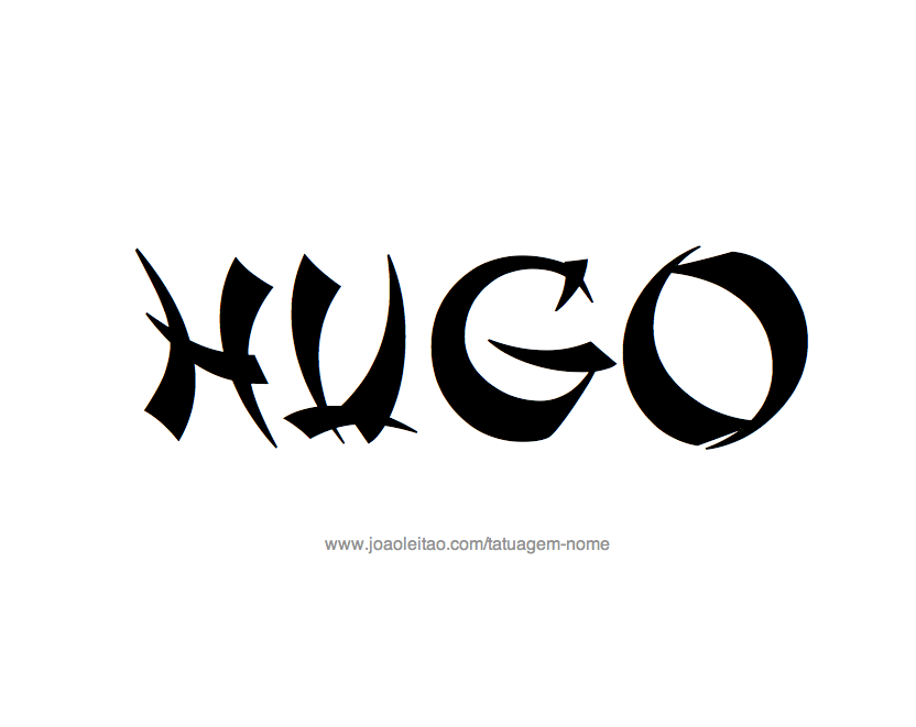 Desenho de Tatuagem com o Nome Hugo
