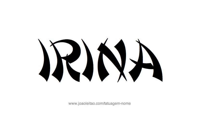 Desenho de Tatuagem com o Nome Irina