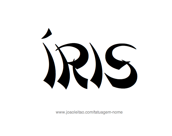 Desenho de Tatuagem com o Nome Iris