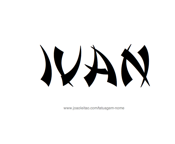 Desenho de Tatuagem com o Nome Ivan