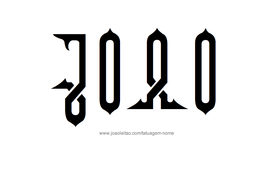 Desenho Tatuagem com o Nome Joao