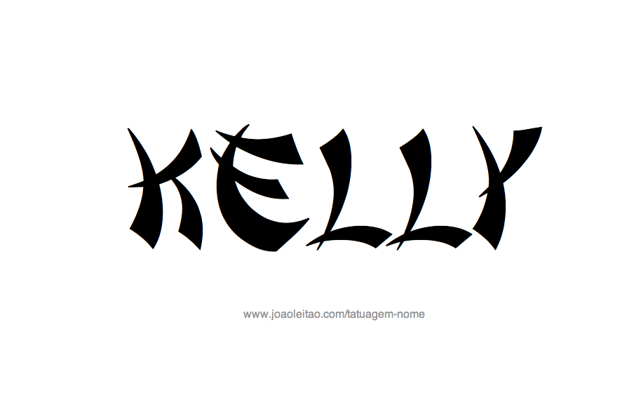 Desenho de Tatuagem com o Nome Kelly