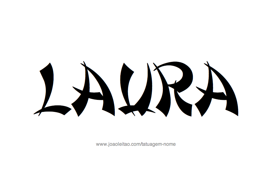 Desenho de Tatuagem com o Nome Laura