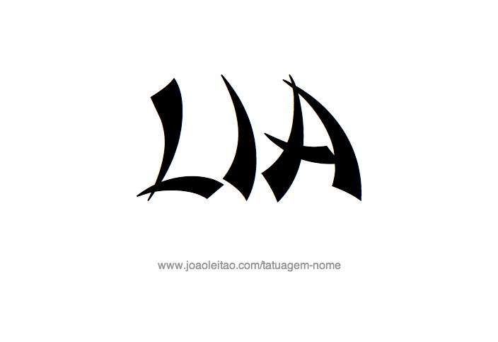 Desenho de Tatuagem com o Nome Lia