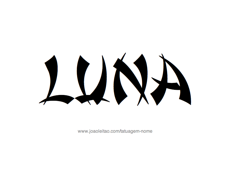 Desenho de Tatuagem com o Nome Luna