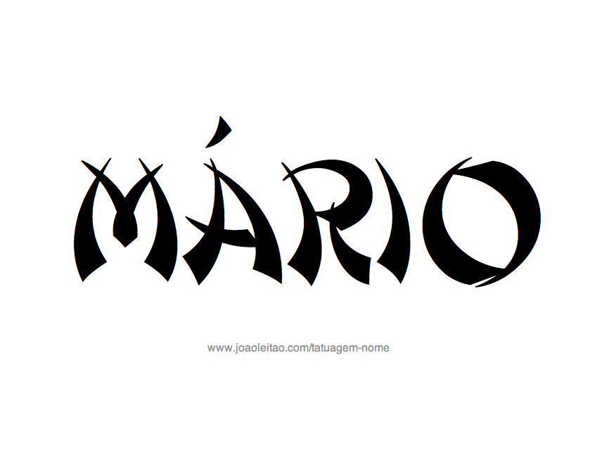 Desenho de Tatuagem com o Nome Mario
