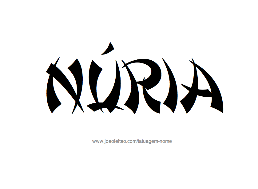 Desenho de Tatuagem com o Nome Nuria