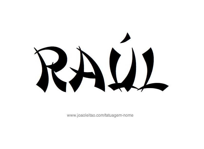 Desenho de Tatuagem com o Nome Raul