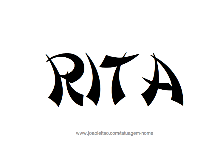 Desenho de Tatuagem com o Nome Rita