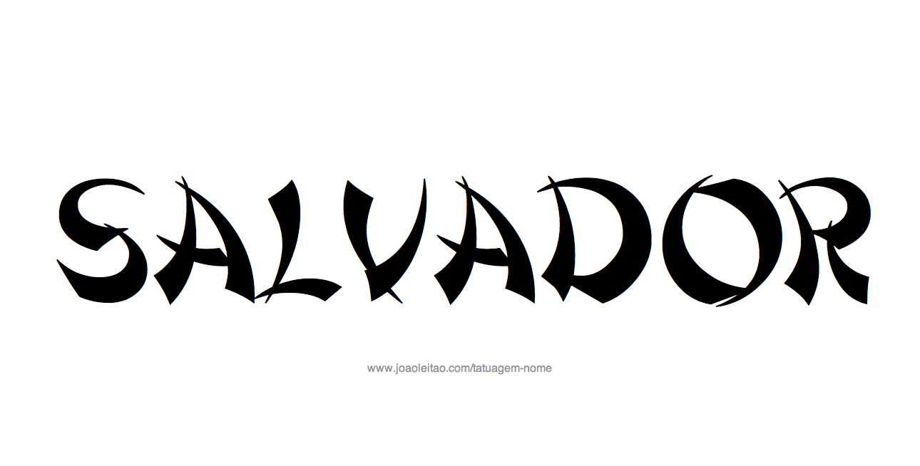 Desenho de Tatuagem com o Nome Salvador