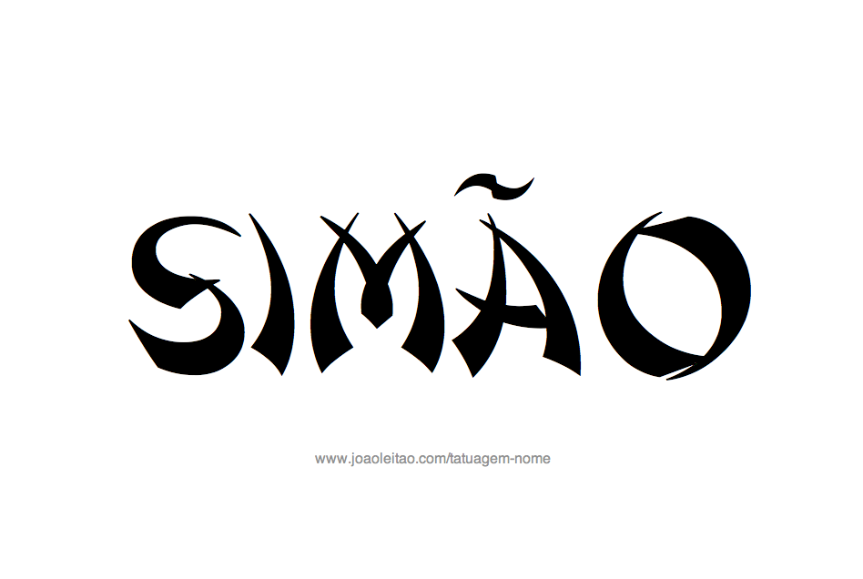 Desenho de Tatuagem com o Nome Simão