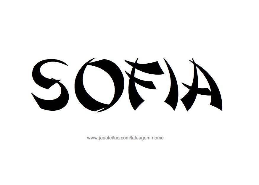 Desenho de Tatuagem com o Nome Sofia