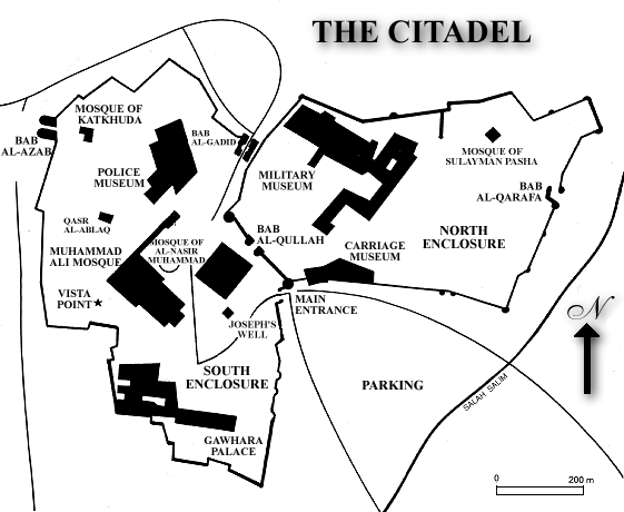 Mapa da Citadela Saladin no Cairo, Egipto