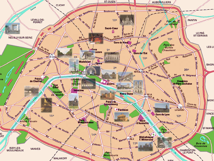 Mapa Monumentos Paris
