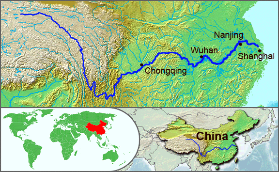 Mapa Rio Yangtze