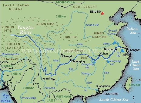 Mapa do Rio Yangtze