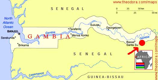 Mapa da Gambia