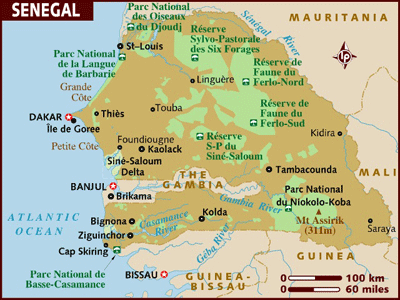 Mapa do Senegal Lonely Planet
