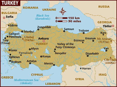 Mapa da Turquia