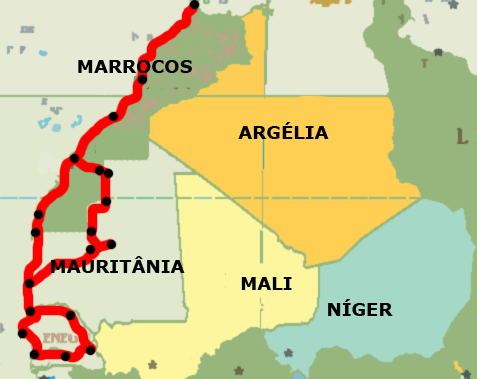 Mapa Évora Tambacounda 2004