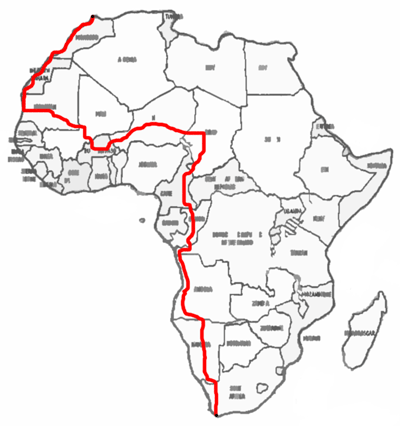 Mapa do Trans-Africano