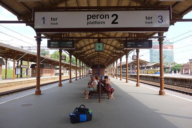 Estação de trem no Leste europeu