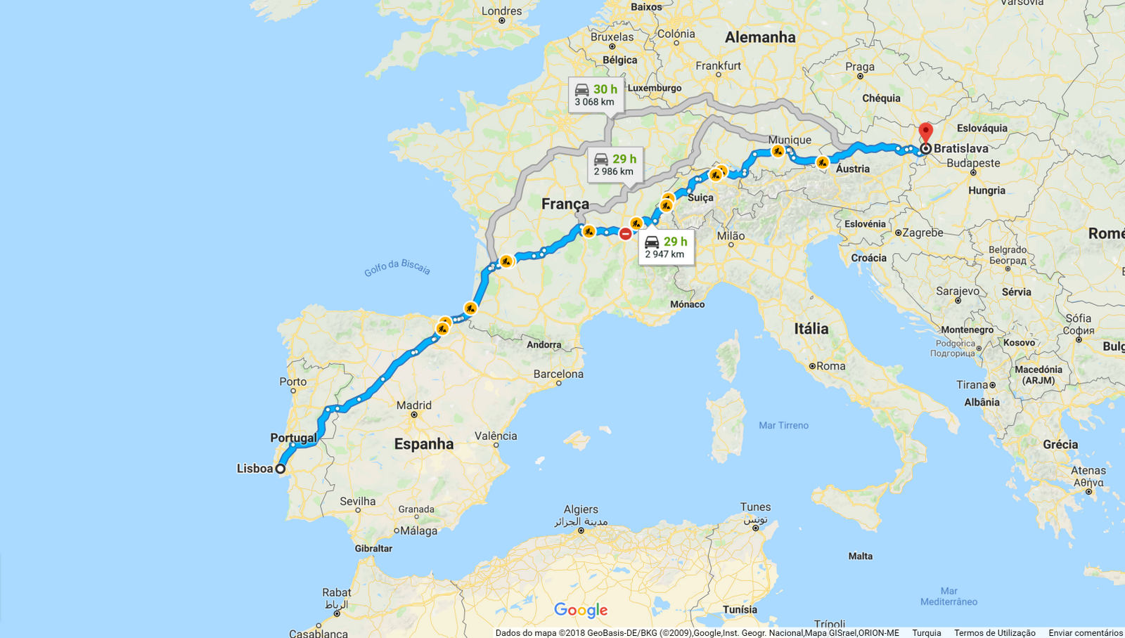 Portugal – mapa, Viagem Decaonline