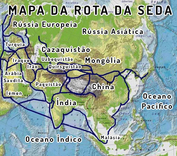 Mapa da Rota da Seda