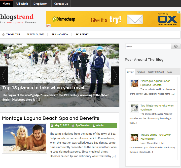 Blog Strend Travel Blog Theme para WordPress-site