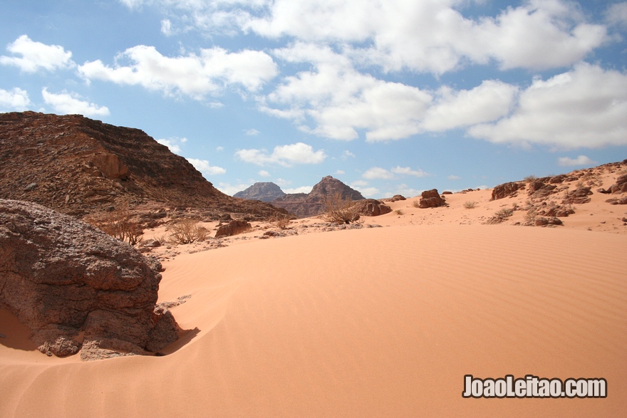 Fotografia do deserto de Wadi Rum na Jordânia