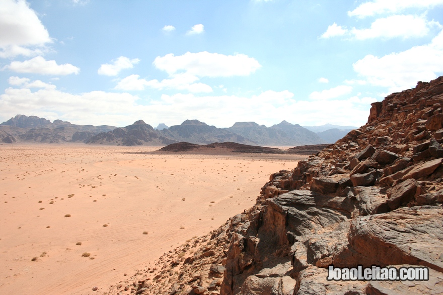 Fotografia do deserto de Wadi Rum na Jordânia