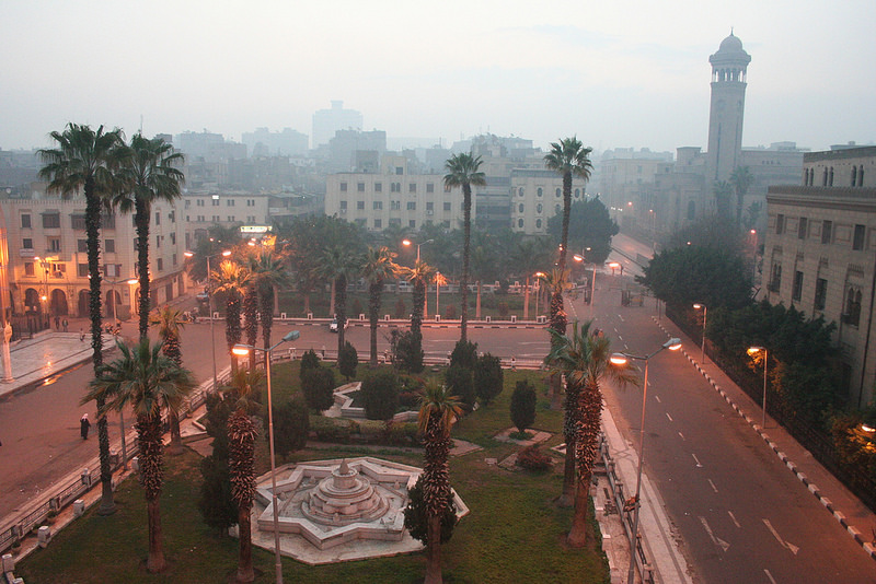 Vista da janela no Hotel al Hussein no Cairo, Egito