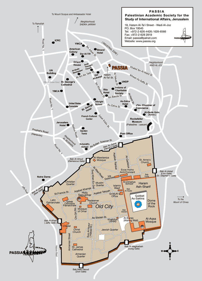 Mapa centro Jerusalem