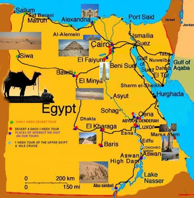 Mapa de monumentos do Egipto
