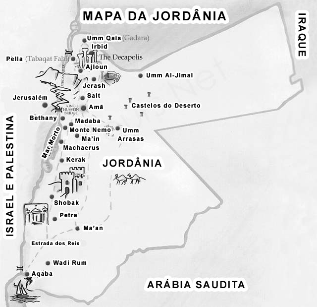 Mapa da Jordânia