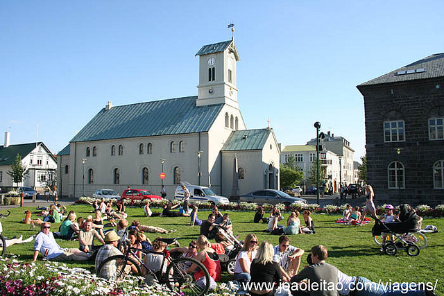 Centro da cidade de Reykjavik na Islandia