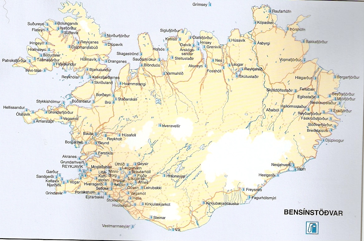 Mapa Bombas de Gasolina na Islândia 7