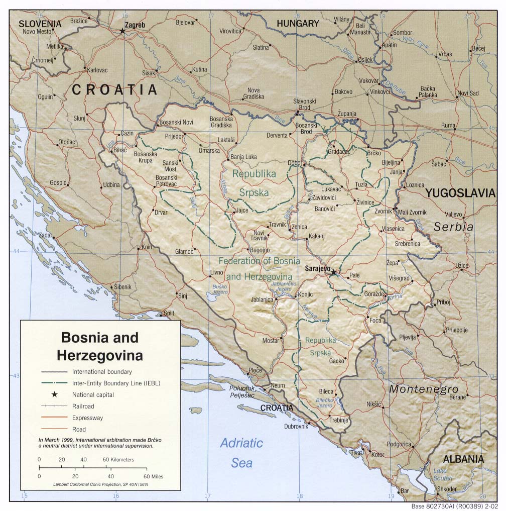 Mapa Grande da Bósnia e Herzegovina 1