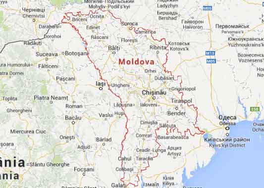 Mapa da Moldávia