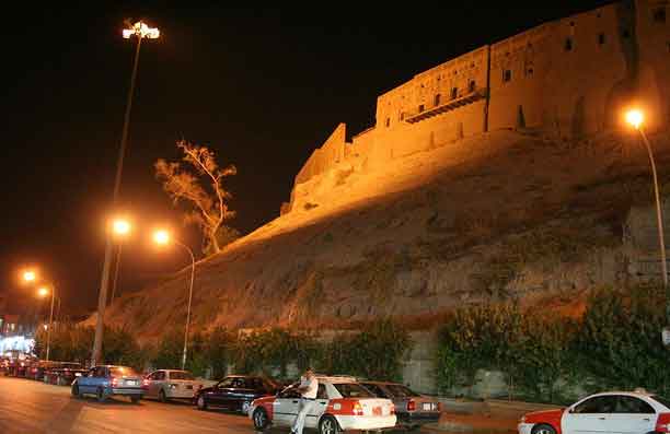 Erbil de noite, Região Curdistão, Iraque