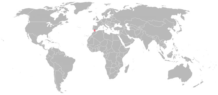 Mapa de Gibraltar no Mundo