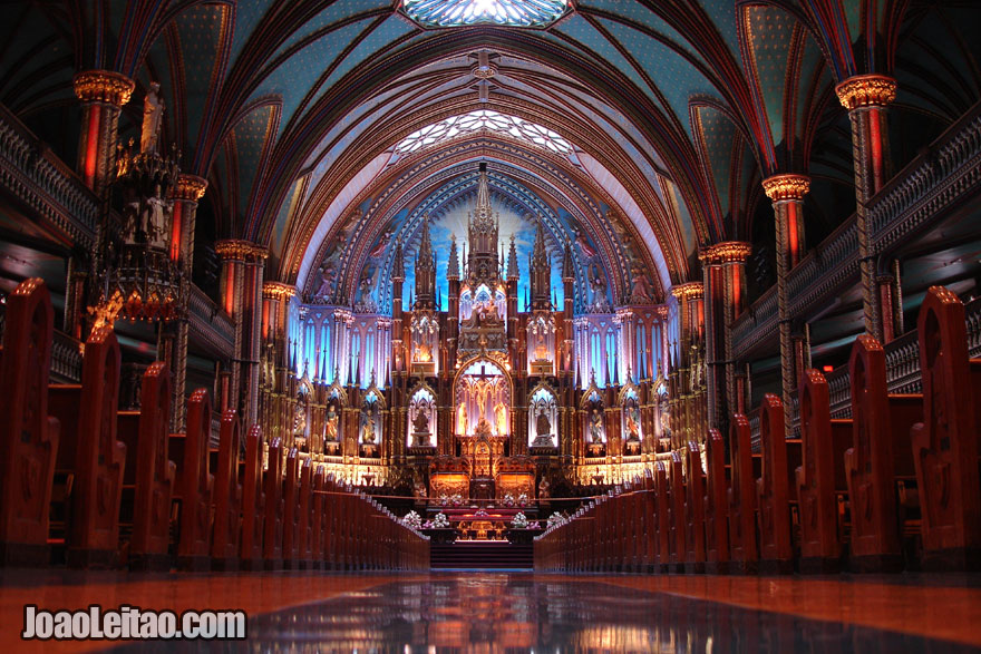 Interior da catedral de Montreal, Visitar o Canadá