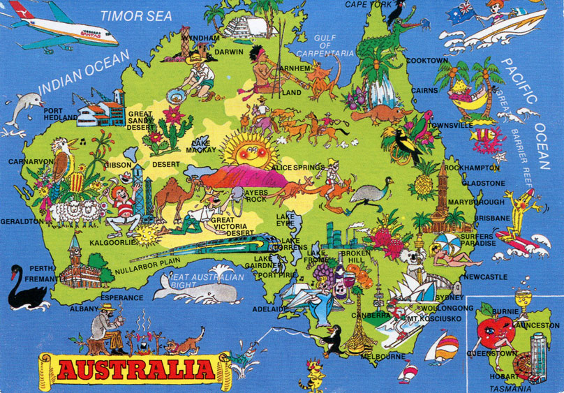 Mapa Turistico da Australia